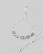 VOJ Set of 2 Traditional Flower Shapped Designer Anklet