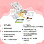 ClassMonitor Brain Development Puzzle Solving Home Learning Educational Kit with Free App with 25 Riddles for kids of Age group 6 - 8 Years