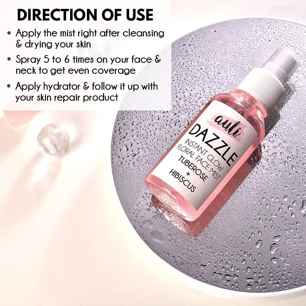 Auli Dazzle Instant Glow Floral Face Toner and Mist | Grab2Buy