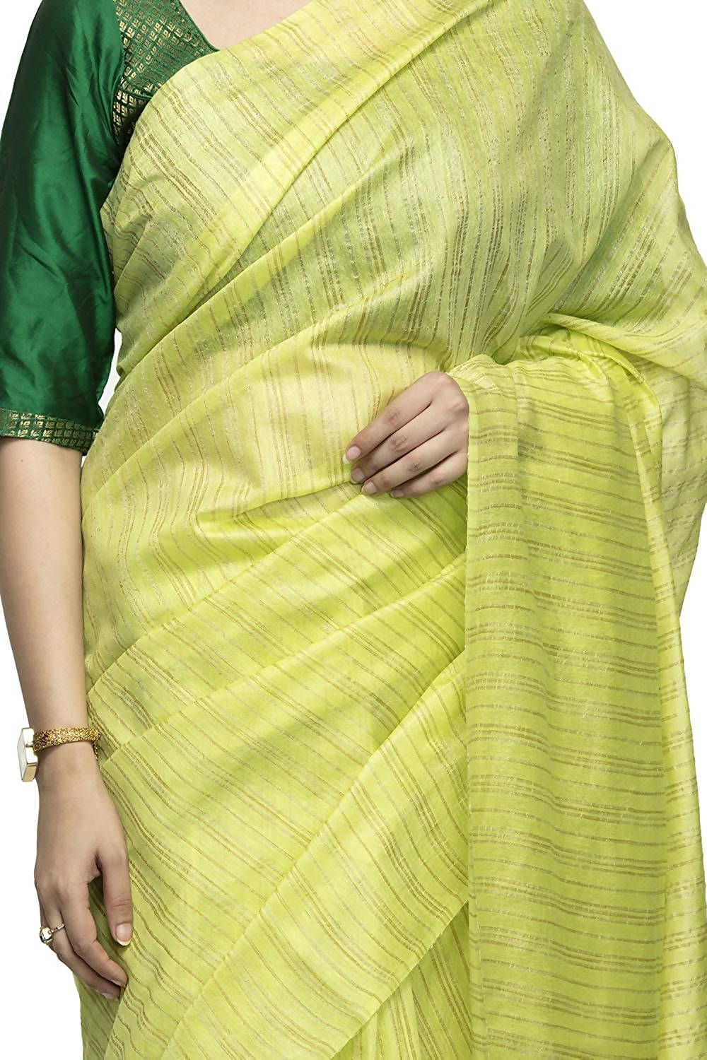 Mominos Fashion Light Parrot Green Color Bhagalpuri Saree | Grab2Buy