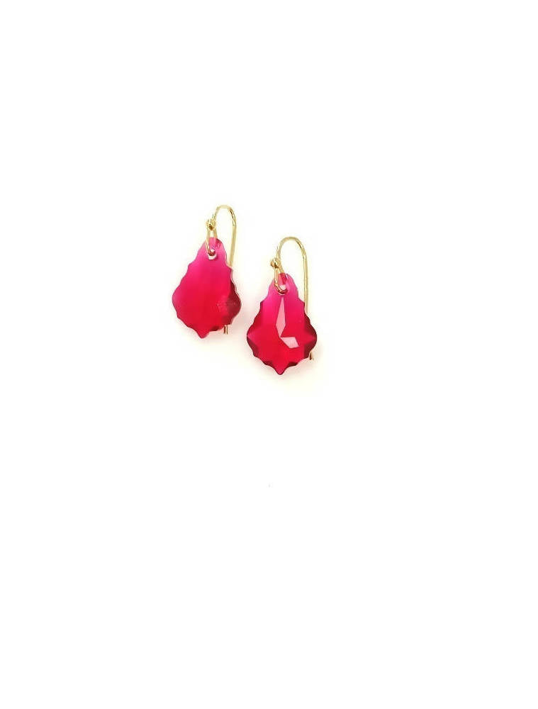 Bling Accessories Swarovski Crystal Ruby Red Drop Earrings | Grab2Buy