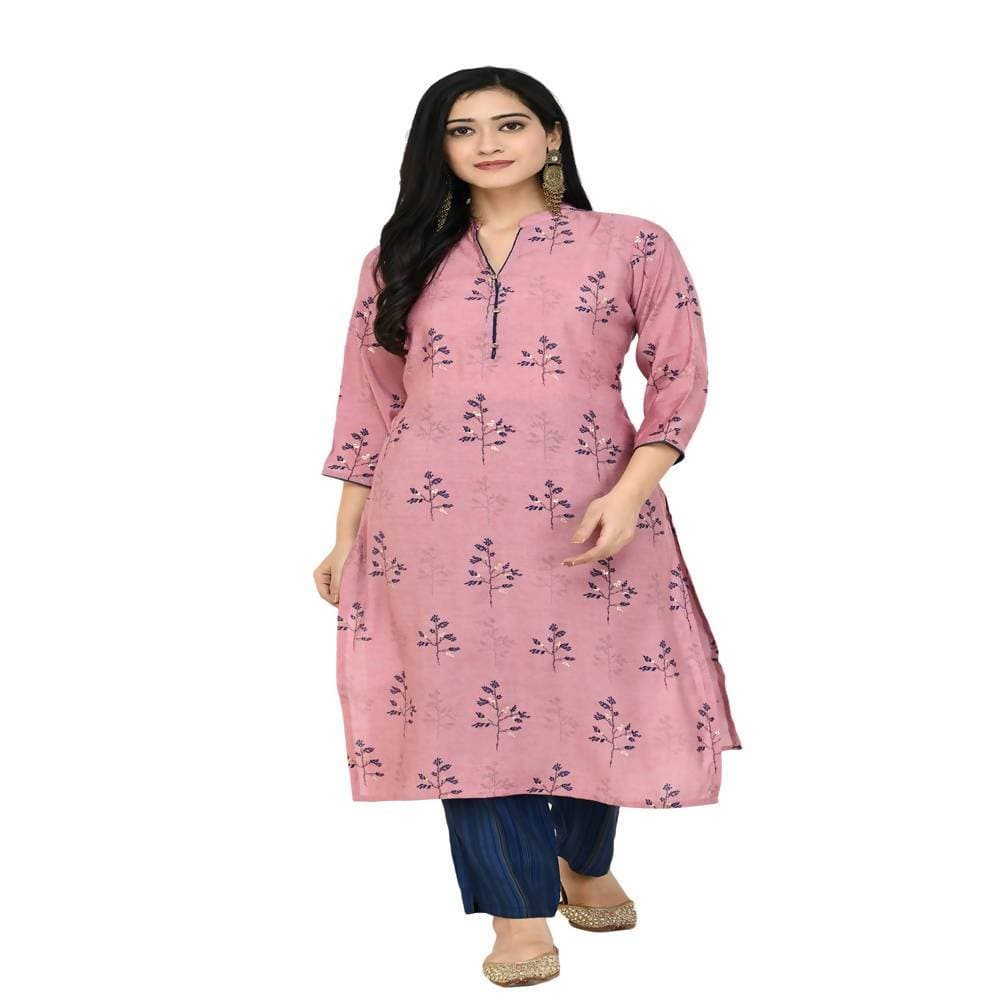 Lagi Women's Pink Printed Straight Kurta & Pant (MC41B) | Grab2Buy