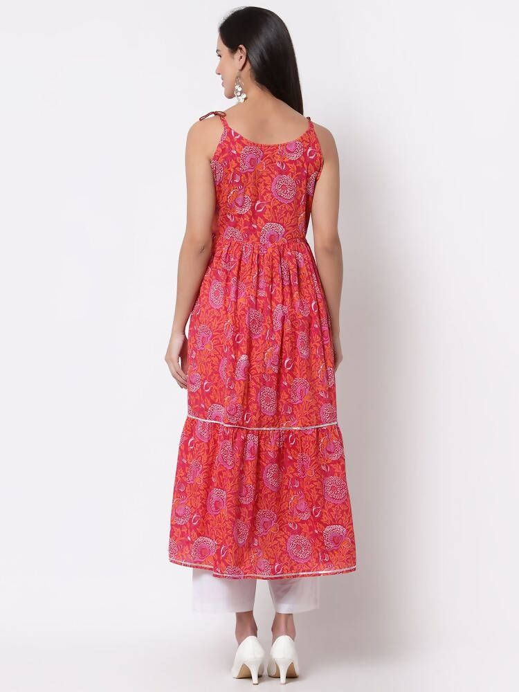 Myshka Cotton Printed Sleeveless Round Neck Casual Women's Dress | Grab2Buy
