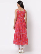 Myshka Cotton Printed Sleeveless Round Neck Casual Women's Dress | Grab2Buy