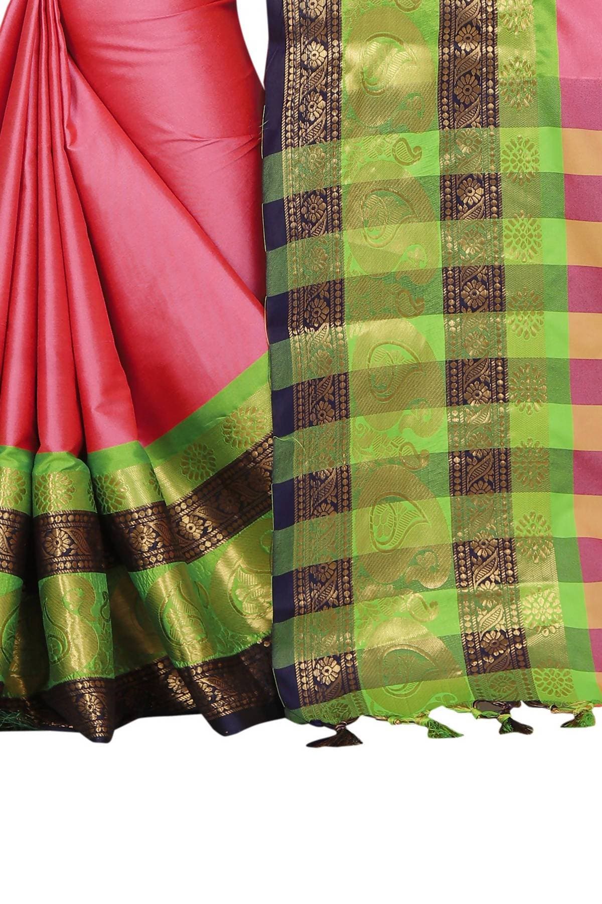 Vamika Banarasi Silk Pink Weaving Saree | Grab2Buy