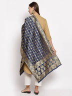 Myshka Women's Black Silk Print Casual Dupatta | Grab2Buy