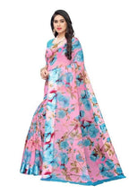 Vamika Pink Linen Satin Border Saree (SONAKSHI 12 BLUE) | Grab2Buy
