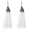 MS Fashion India Muskan Fancy White Silk Tassel Drop Earrings | Grab2Buy