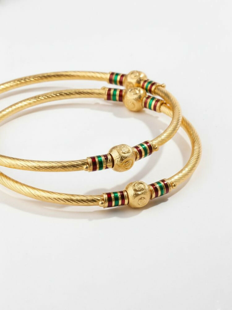 NVR Women Set of 2 Gold Plated Meenakari Kada Bangle | Grab2Buy