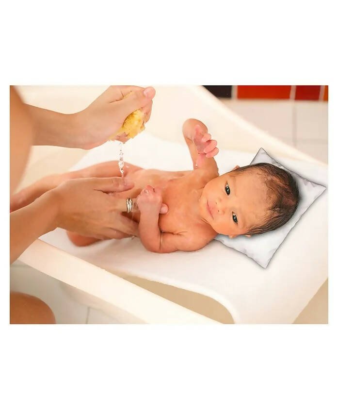 AHC New Born Baby Waterproof Bathing Pillow With Bean Filling For Bathing Chair/Tub/Sheet - Cream | Grab2Buy