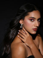 Silver-Plated Contemporary Drop Earrings - Ruby Raang | Grab2Buy