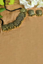 Mominos Fashion Johar Kamal Gold-Polished Brass Finish Lotus Design Choker For Women | Grab2Buy