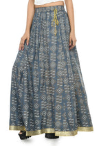 Mominos Fashion Moeza Cotton Grey Printed Lehenga (Lancha) | Grab2Buy