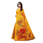 Vamika Printed Jute Silk Yellow Saree (Leo Yellow) | Grab2Buy