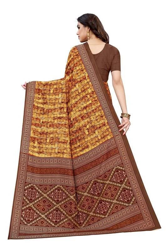 Vamika Printed Yellow Crepe Silk Saree (ICE YELLOW ) | Grab2Buy