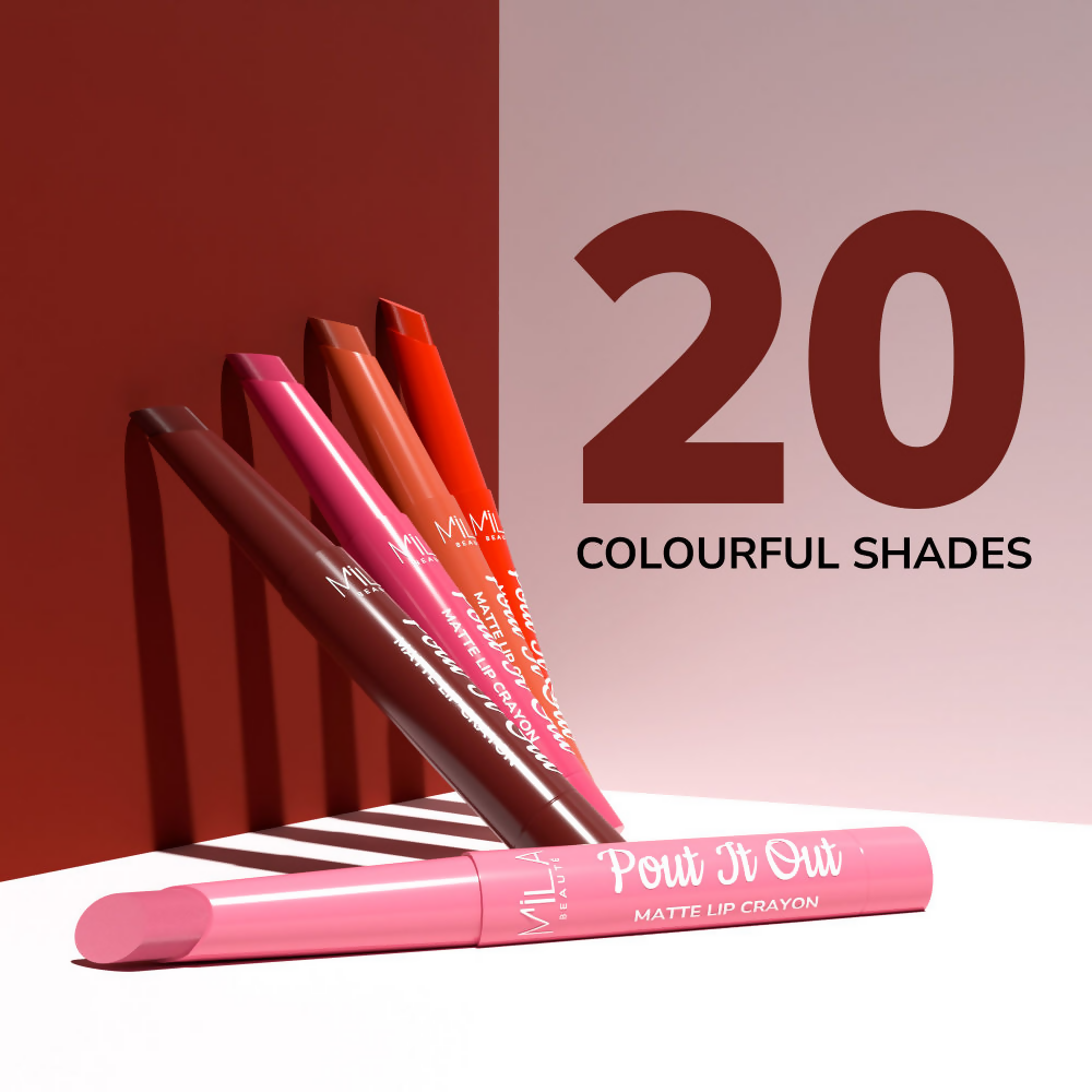 Mila Beaute Pout It Out Long Lasting & Matte Finish Lip Crayon Lipstick - Mulan | Grab2Buy