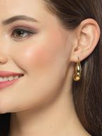NVR Gold-Polished Contemporary Hoop Earrings | Grab2Buy