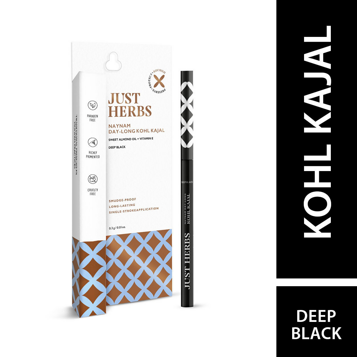 Just Herbs Naynam Day - Long Kohl Kajal | Grab2Buy