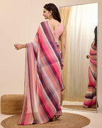 Pink Georgette Designer Printed Ready To Wear Saree - Ibiza | Grab2Buy