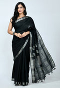 Mominos Fashion Moeza Bhagalpuri Handloom Silk Black Saree | Grab2Buy