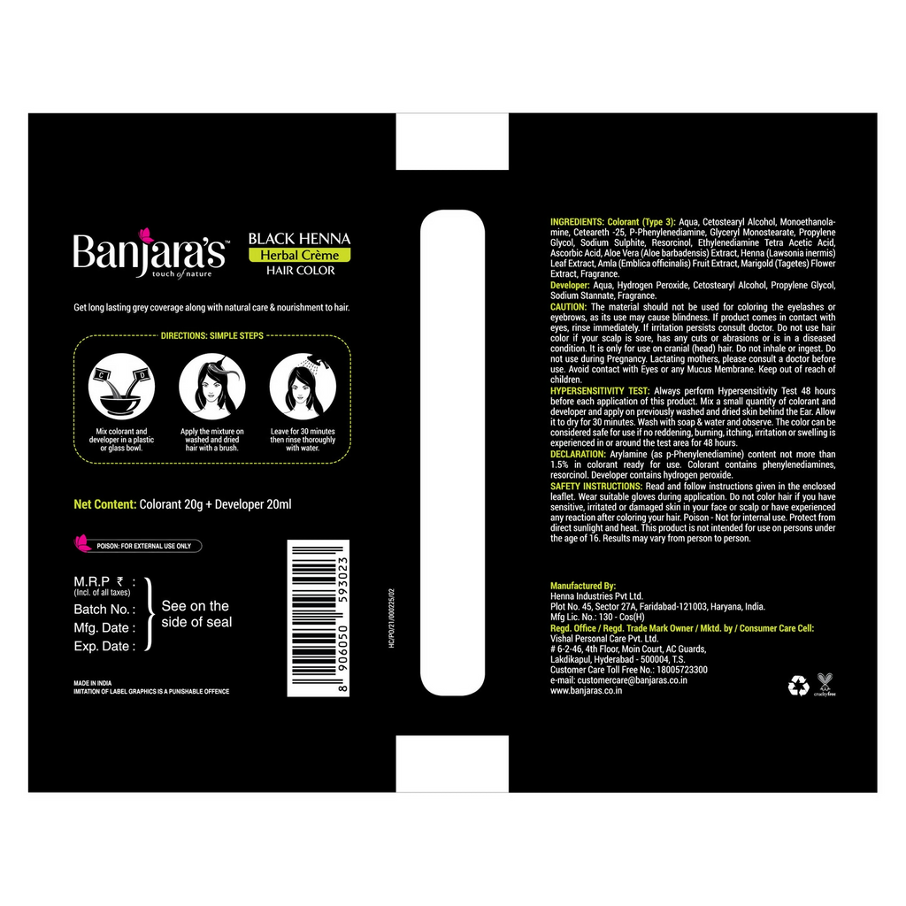 Banjara's Black Henna Herbal Creme Hair Color
