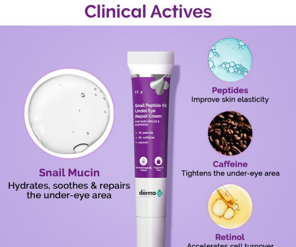 The Derma Co Snail Peptide 96 Under Eye Repair Cream With Snail Mucin & Peptide Complex For Dark Circles & Puffiness | Grab2Buy