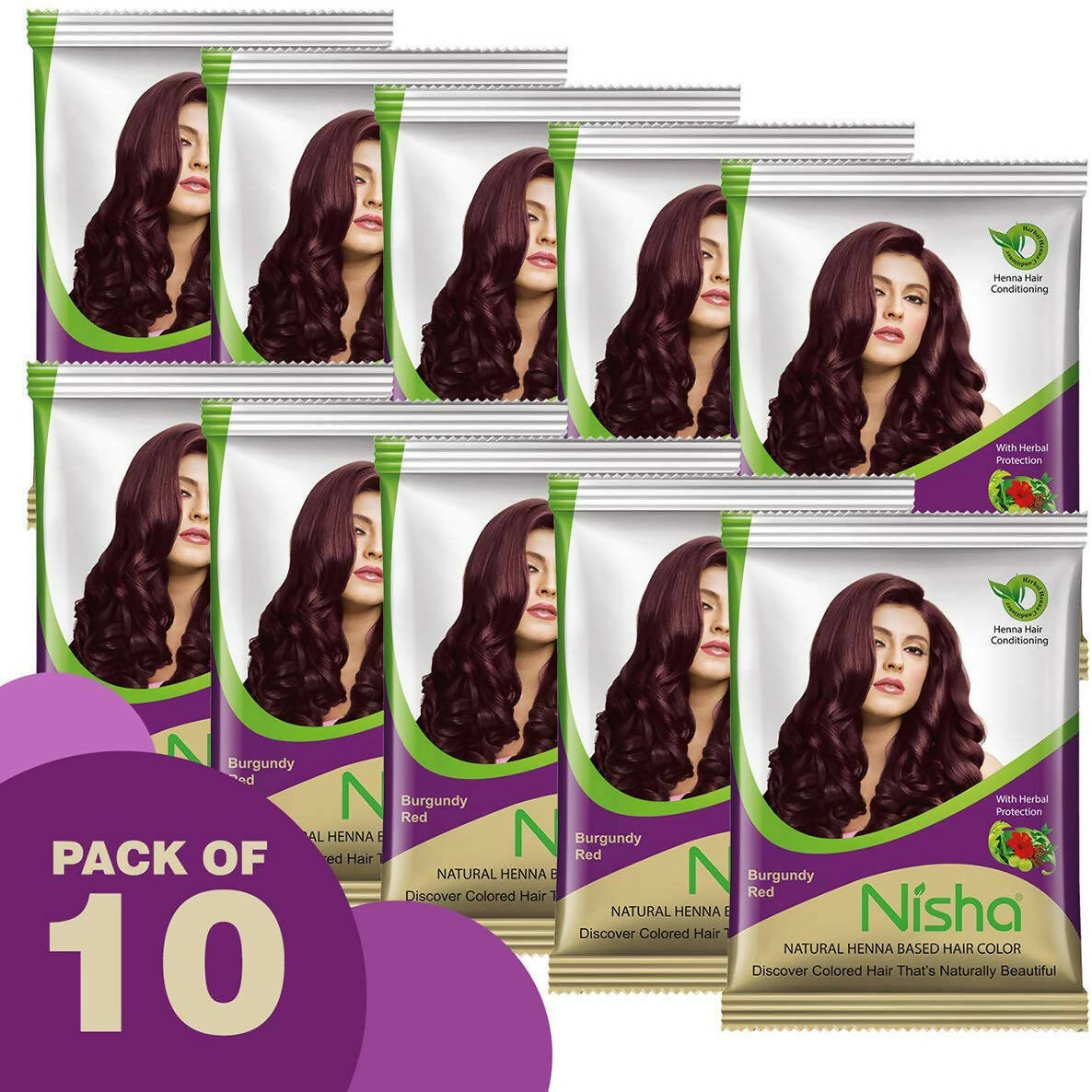 Nisha Natural Henna Based Hair Color Burgundy Red | Grab2Buy