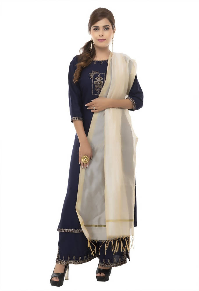 Mominos Fashion Light Golden Banarsi Piping Dupatta | Grab2Buy