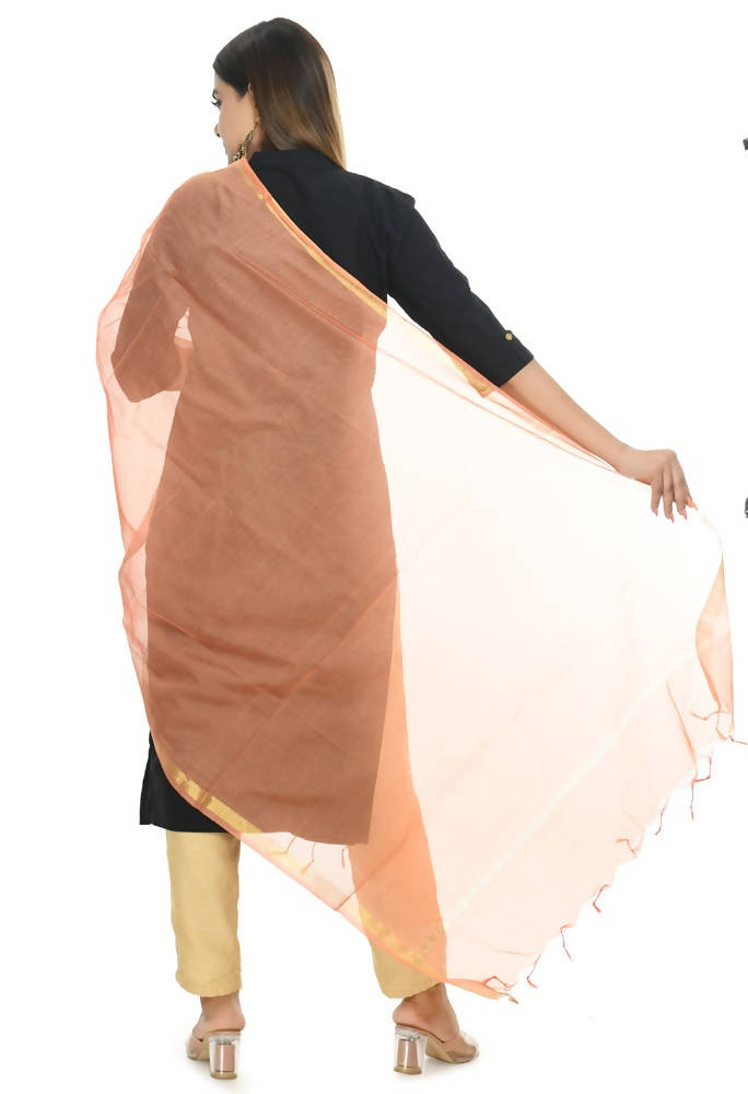Mominos Fashion Peach Banarsi Piping Dupatta | Grab2Buy