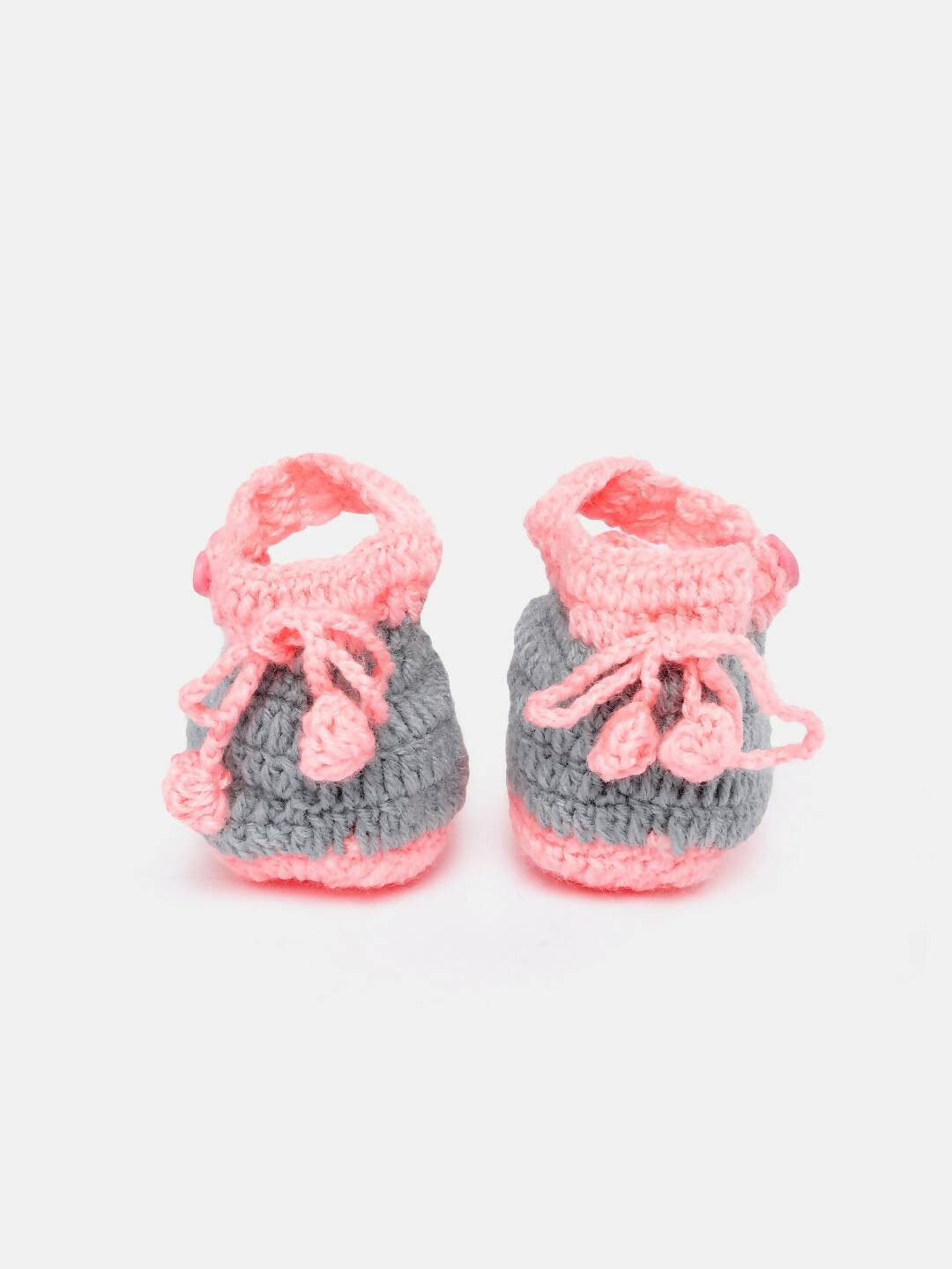 Chutput Kids Woollen Hand Knitted Self Desgin Detailed Booties - Grey | Grab2Buy