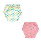 Kindermum Cotton Padded Pull Up Training Pants/Padded Underwear For Kids Peachy Star & Green Car-Set of 2 pcs | Grab2Buy