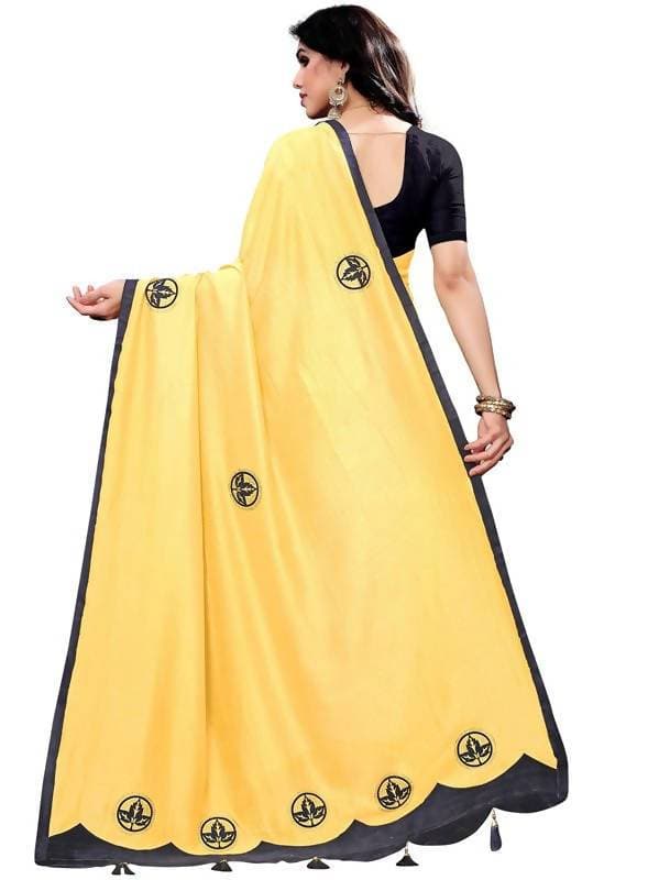 Vamika Designer Yellow Georgette Saree (TSUNAMI YELLOW ) | Grab2Buy