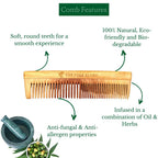 The Pure Story Oil Infused Neem Wood Dual Comb