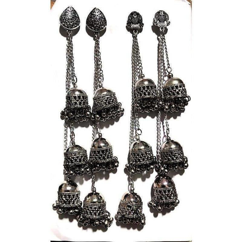 MS Fashion India Kashmiri Triple Jhumka Hanging Earrings | Grab2Buy