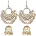 MS Fashion India Gold Color Half Moon Style Hanging Jhumkas With Mirror Earrings | Grab2Buy