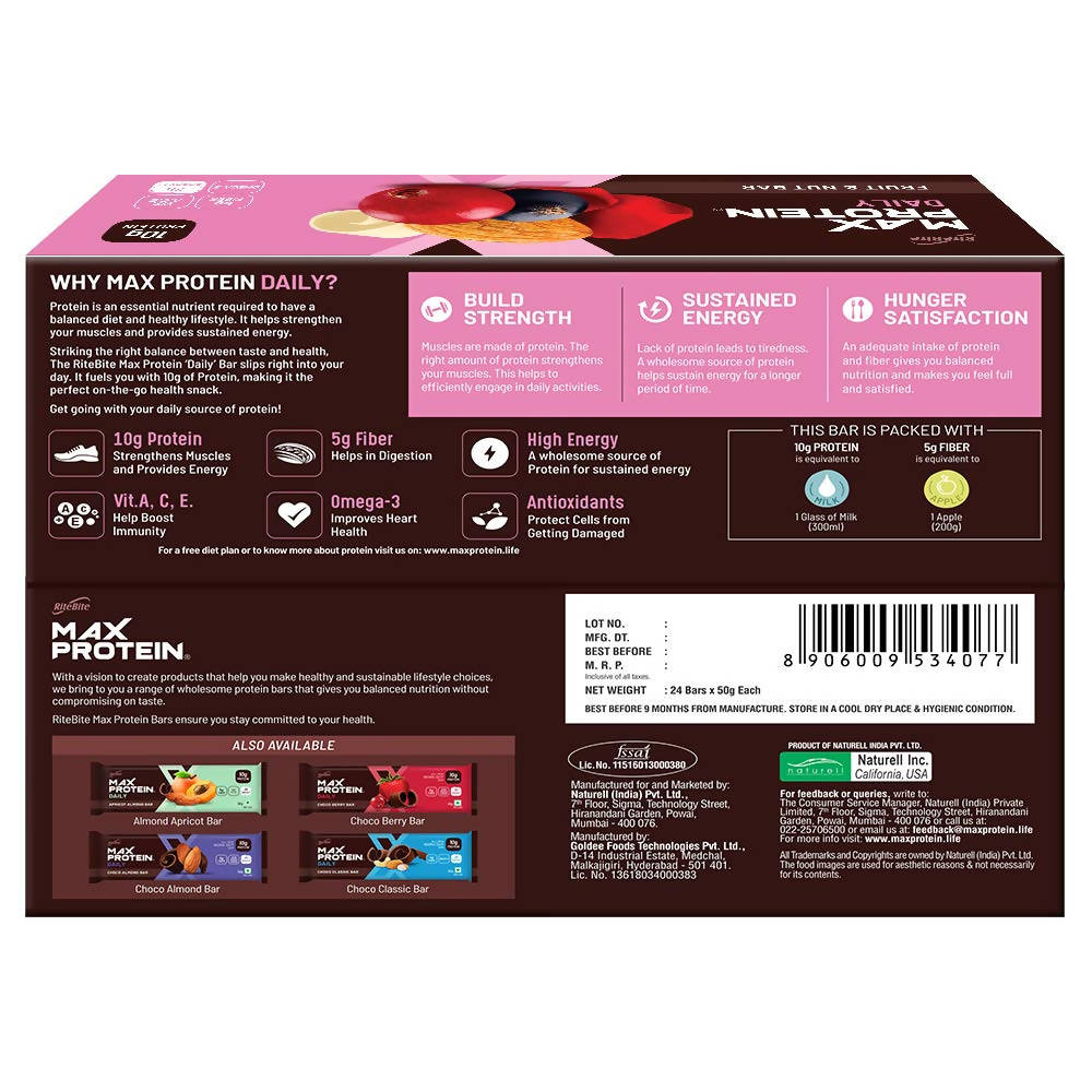 RiteBite Max Protein Daily Fruit & Nut Bar | Grab2Buy