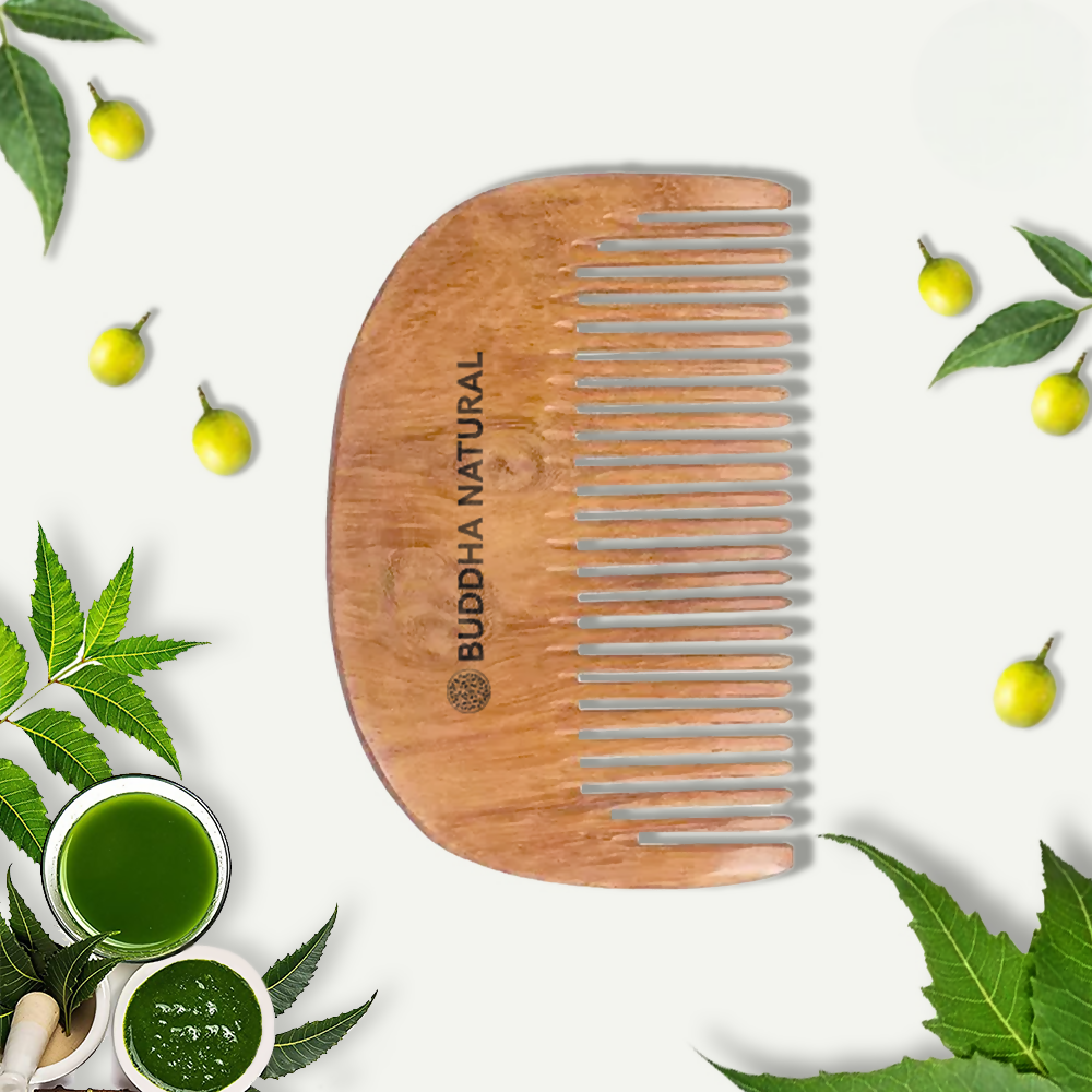 Buddha Natural Beard Kacchi Neem Wooden Comb | Grab2Buy