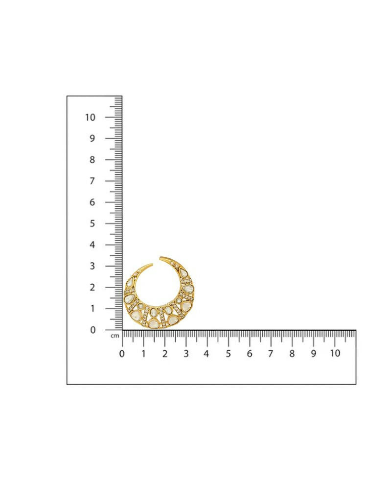 Moissanite Gold plated Round Earrings - Ruby Raang | Grab2Buy