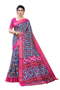 Vamika Blue Linen Jari Border Saree (JANKI Blue) | Grab2Buy