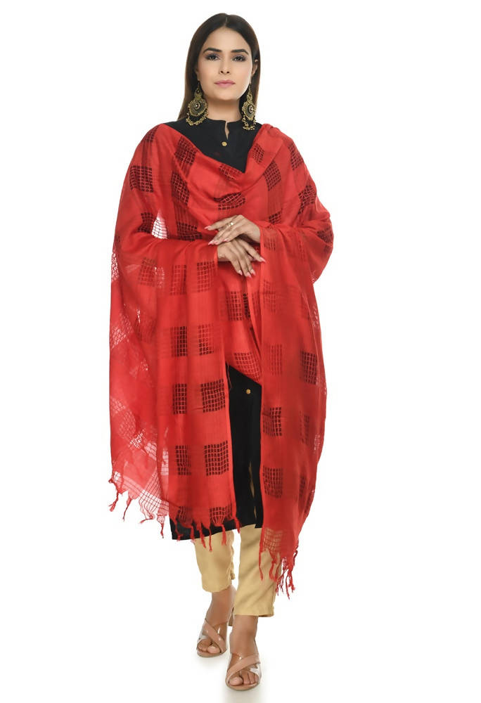Mominos Fashion Red Window Dupatta | Grab2Buy