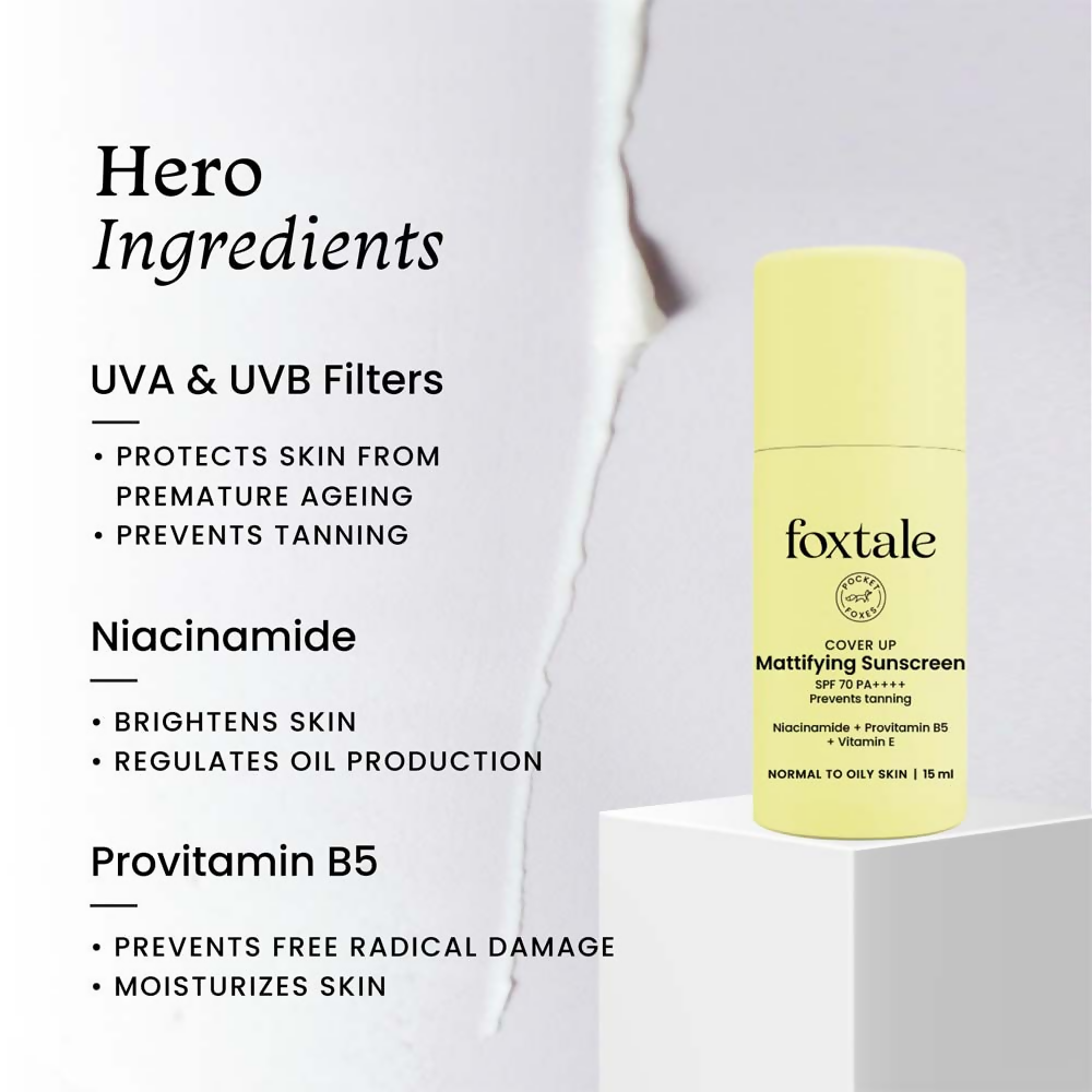 Foxtale SPF 70 Gel-Cream Sunscreen for Oily Skin with PA++++ & Niacinamide | Grab2Buy