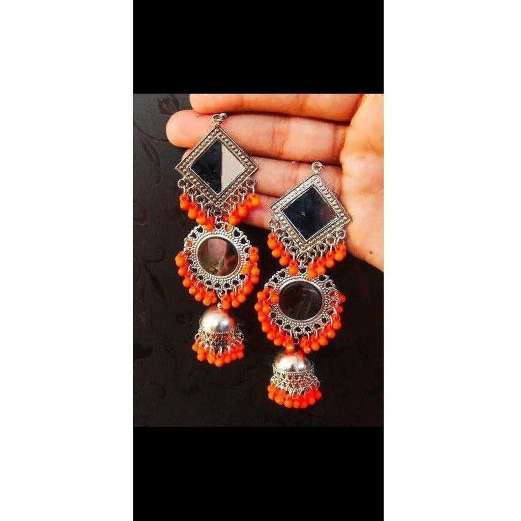 MS Fashion India Muskan Fancy Oxidized Mirror Jhumki Earrings | Grab2Buy