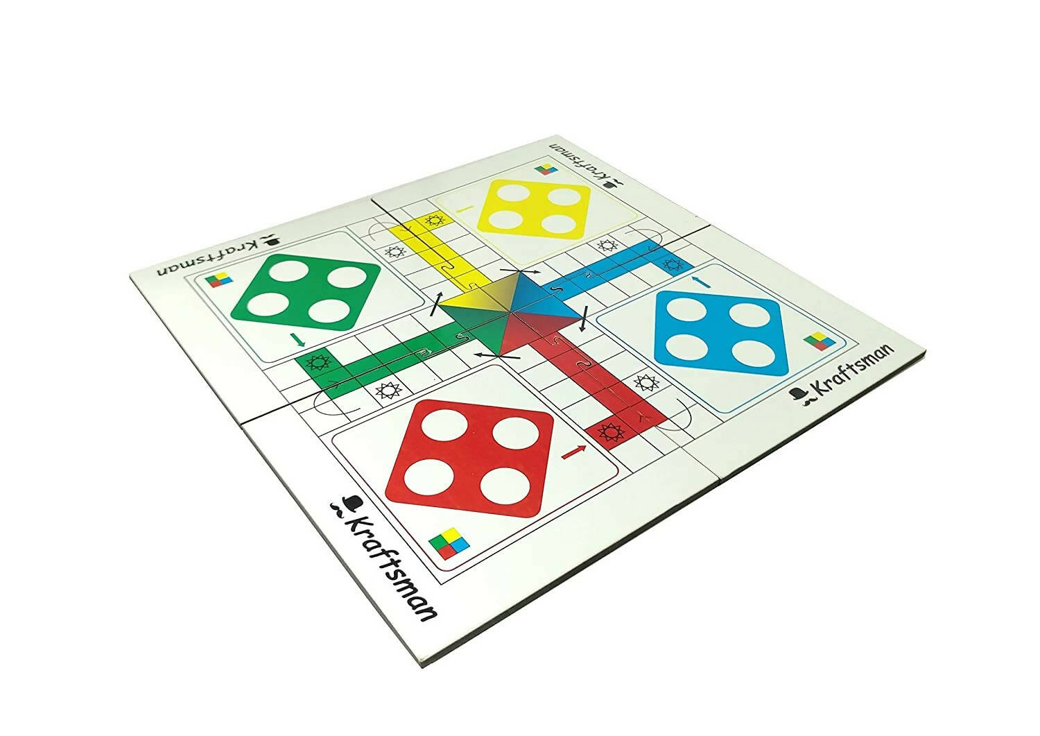 Kraftsman Wooden Portable Ludo Board Game for Kids and Adults (11?11 Inches) | Travel Pouch Included for Pawns and Dice | Grab2Buy