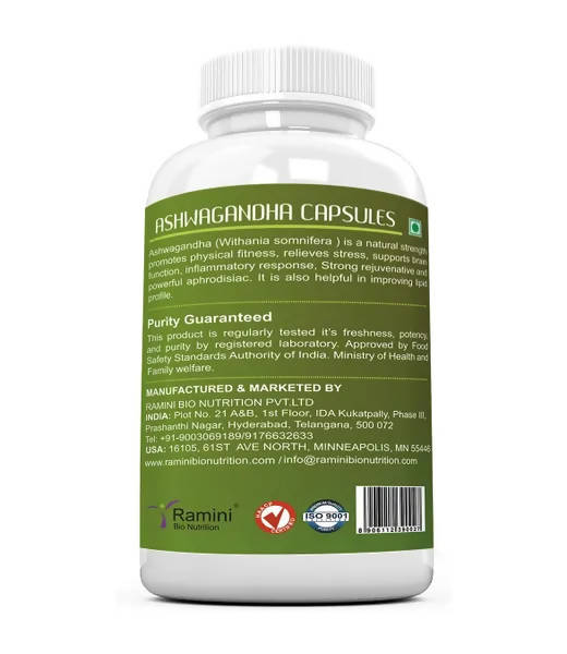 Ramini Bio Nutrition Ashwagandha 500mg Veg Capsules | Grab2Buy
