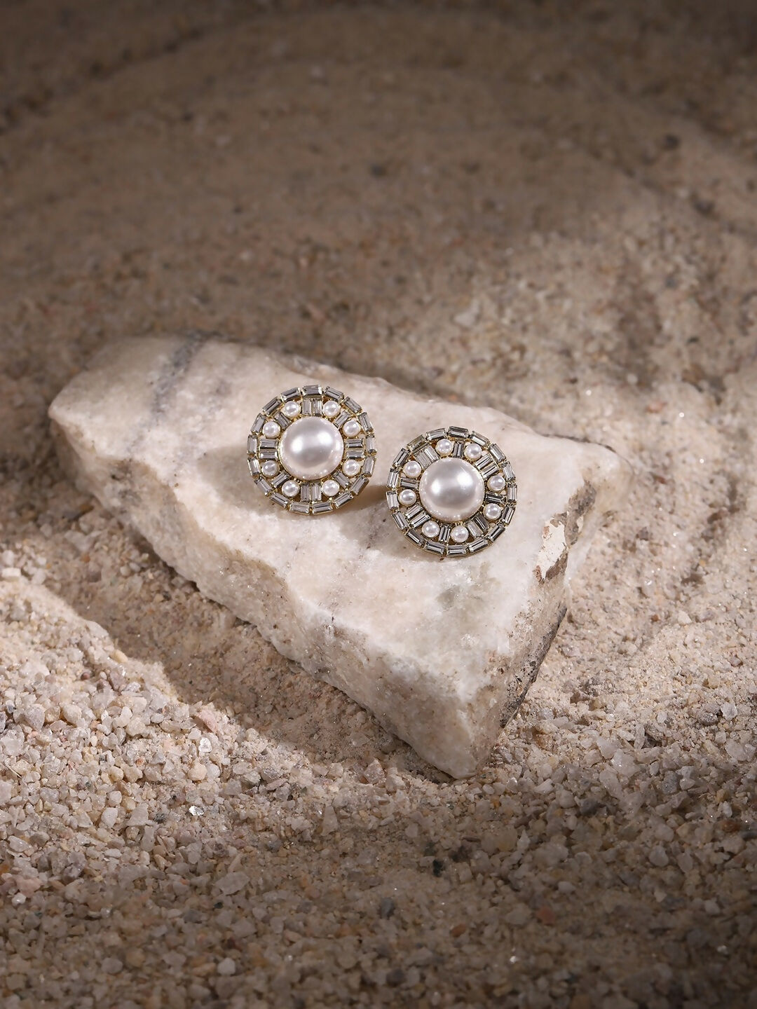 Round Pearl Earrings- Ruby Raang | Grab2Buy