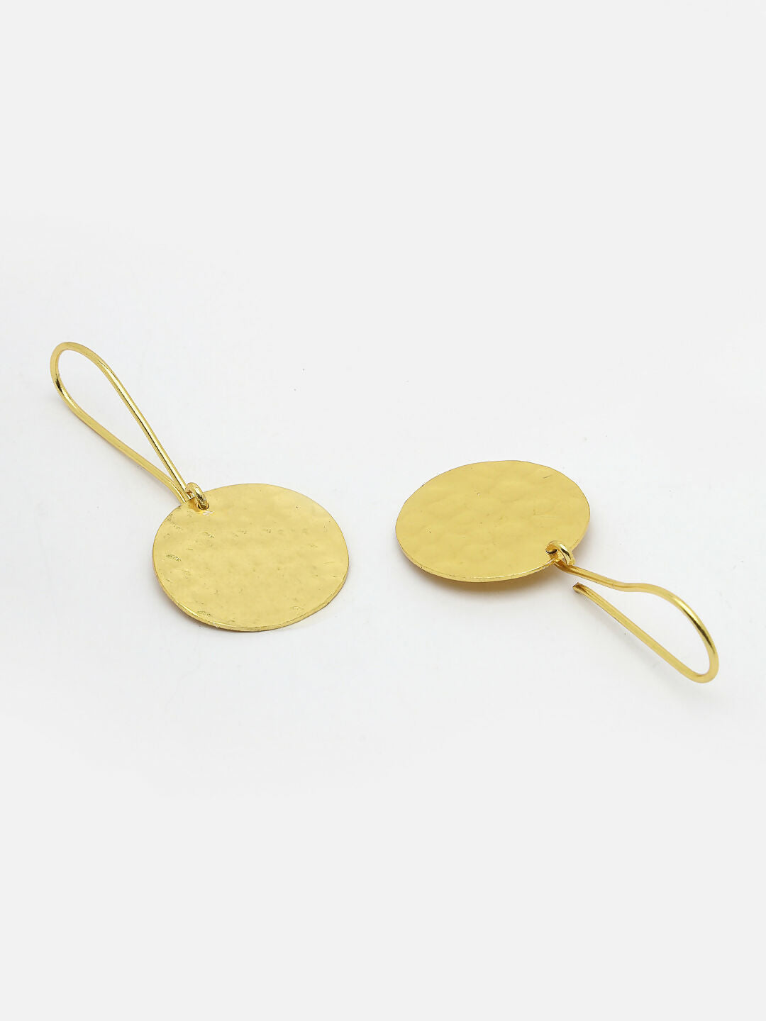 NVR Women Gold-Polished Fish Hook Circle Drop Earrings | Grab2Buy