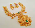 Traditional AD Emeralds Temple Bridal Necklace set | Grab2Buy