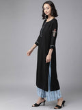 Yufta Black Kurta with Palazzo Set | Grab2Buy