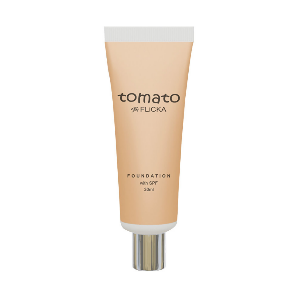 Flicka Cosmetics Tomato Moisturizing Lightweight & Long Lasting Liquid Foundation Walnut 04 | Grab2Buy