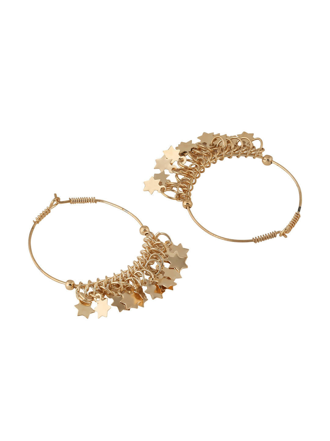 NVR Women Gold-Polished Hoop Earrings | Grab2Buy
